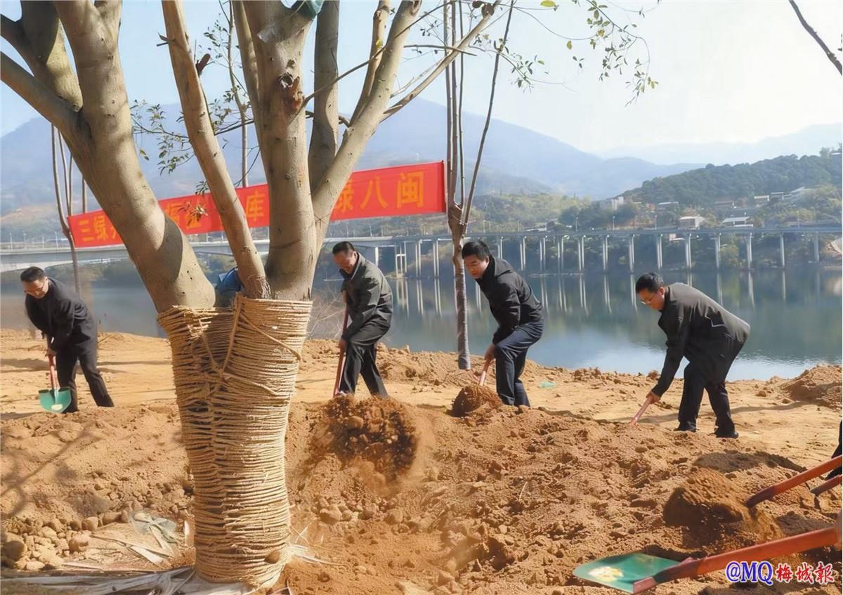 县四套班子领导带头参加义务植树活动